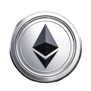 Ícone flutuante representando a moeda Ethereum (ETH)